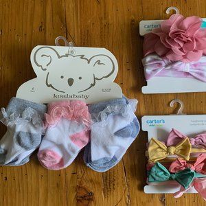 Baby Girl Socks and Headbands